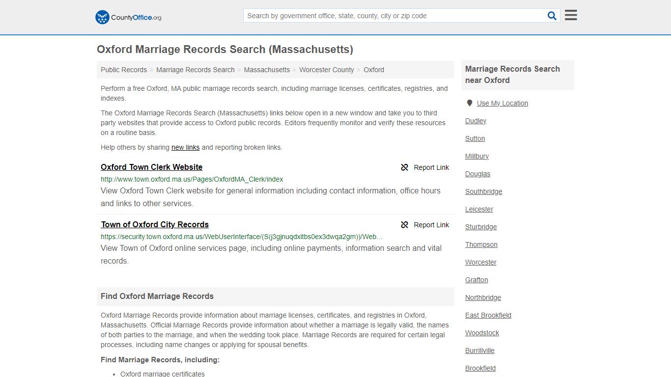 Marriage Records Search - Oxford, MA (Marriage Licenses & Certificates)